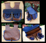 Blue and Brown Leather Purse by Carancerth