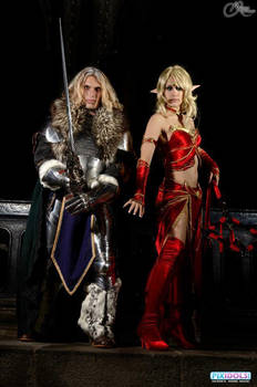 Arthas as Death Knight and Blood elf Mage.