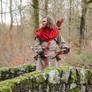 Skyrim Nord Cosplay - Red Hooded Robes Hunter