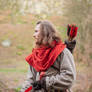 Skyrim Nord Cosplay - Red Hooded Robes Hunter