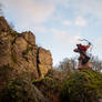 Skyrim Nord Cosplay - Red Hooded Robes Hunter