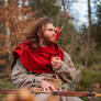 Skyrim Nord Cosplay - Red Hooded Robes Hunter
