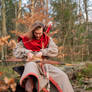 Skyrim Nord Cosplay - Red Hooded Robes Hunter