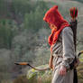 Skyrim Nord Cosplay - Red Hooded Robes Hunter