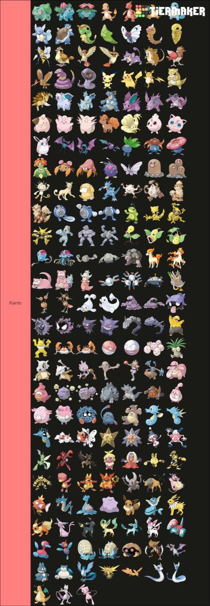 Complete Kanto pokedex by xvinchox12 on DeviantArt