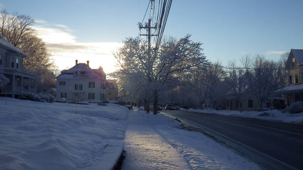 Snowy  Sunrise on the Street