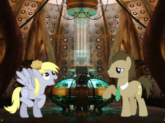 The Doctor And Derpy Inside Tardis