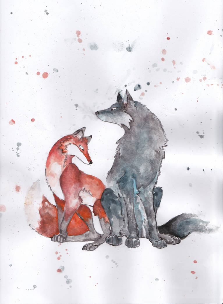 Рисунки лисов и волков. Волк и лиса. Волк и лиса арт. Арты волка и лисы. Тату лиса и волк.