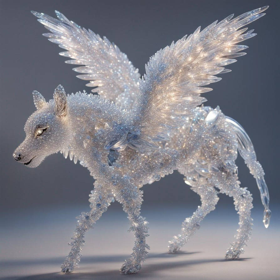 Crystal Wolves The winged crystal wolf by Brightmist22 on DeviantArt