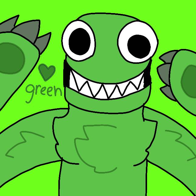 Green, rainbow friends