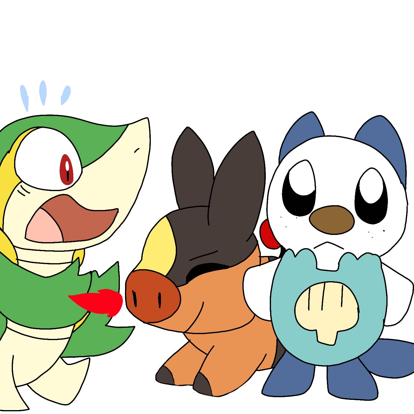 Pokemon! Gen 5 starters by AnnaDonobird on DeviantArt