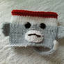 Jerry the Sock Monkey with tail Cup Cozy