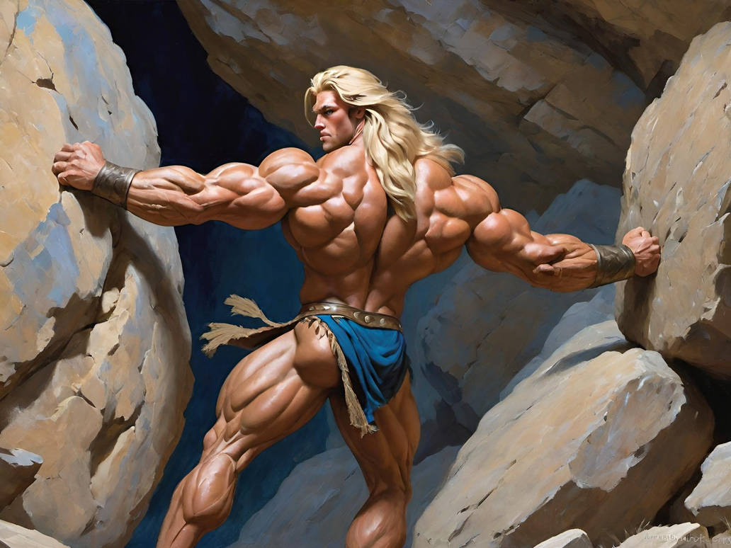 Deviantart Giants Rocks Colossus pushes aside giant rocks to get into cave by Hollnessday on ...