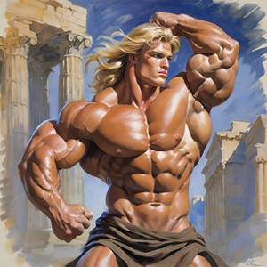 Colossus thick muscles on a young guy