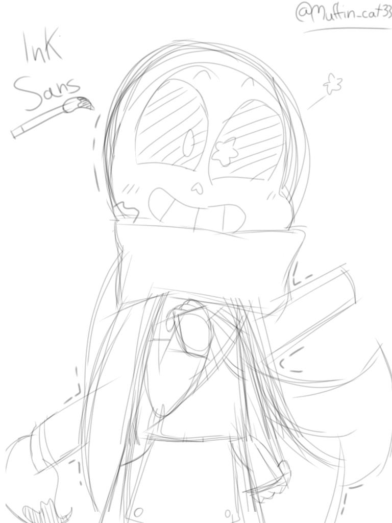 Ink sans in sketch ! by Muffincat33 on DeviantArt