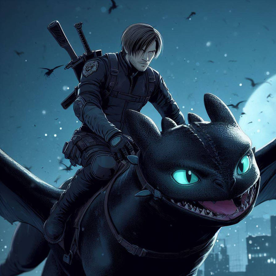 Batman Ridinb Toothless Leon riding on Toothless by EmmaRatri on DeviantArt