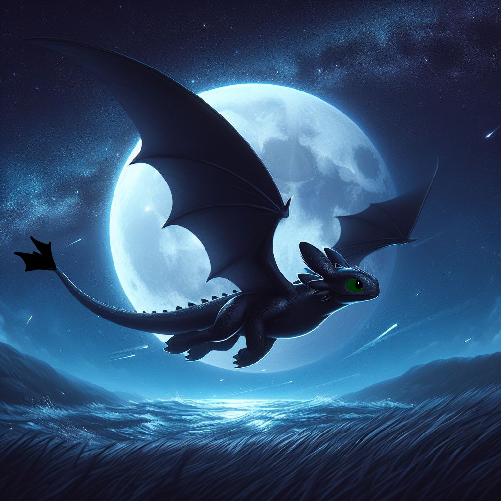 Toothless Transition Toothless Flying in the Night Sky by EmmaRatri on DeviantArt