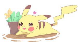 Pikachu with plant