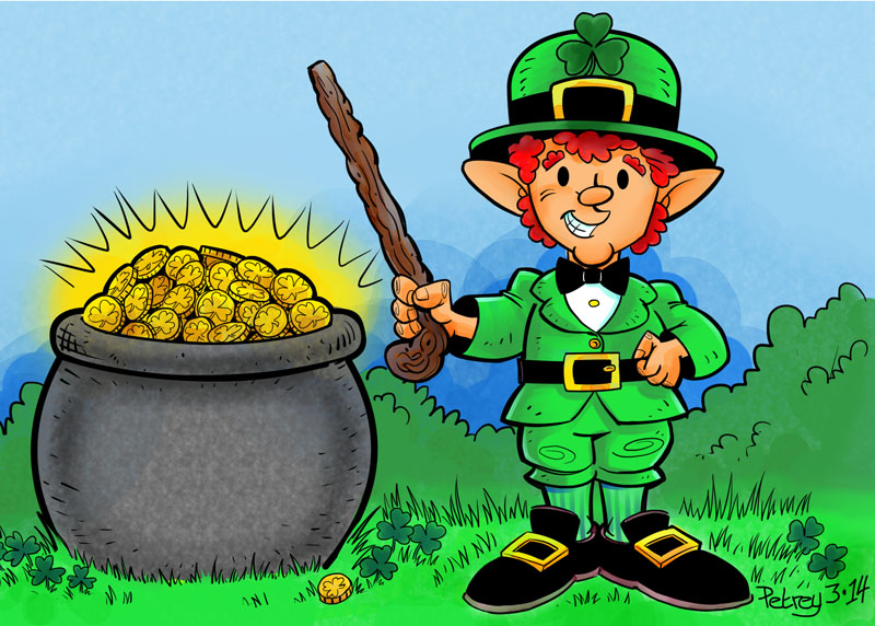 Leprechaun and his pot of gold
