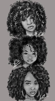 Natural Hair Sketches