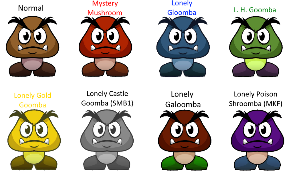 Goomba Oc Deviantart SSBLM Lonely Goomba Alts by Luigicat11 on DeviantArt