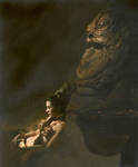 Slave Leia on Jabba's belly