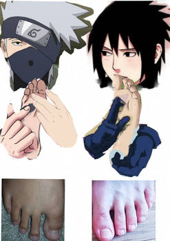 Sasuke and Kakashi foot comparison