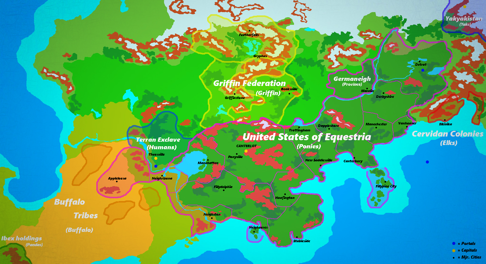 Political Map of an Alternate Version of Equestria by Thebig44 on ...