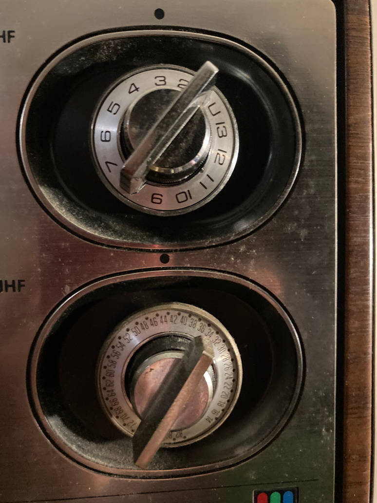 Channel selector knobs of an old television set by Retro-guru on DeviantArt