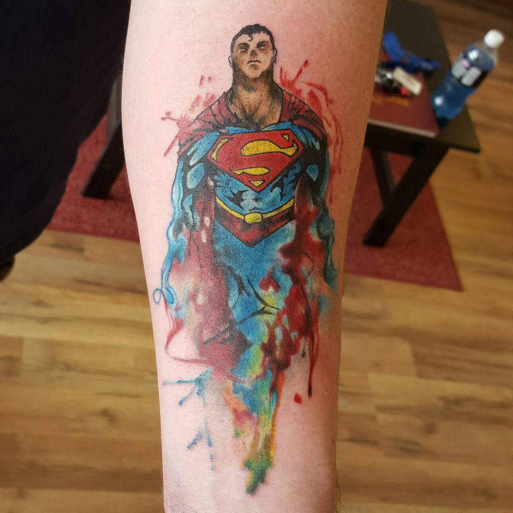 Watercolor Superman Tattoo by Davegonewild on DeviantArt