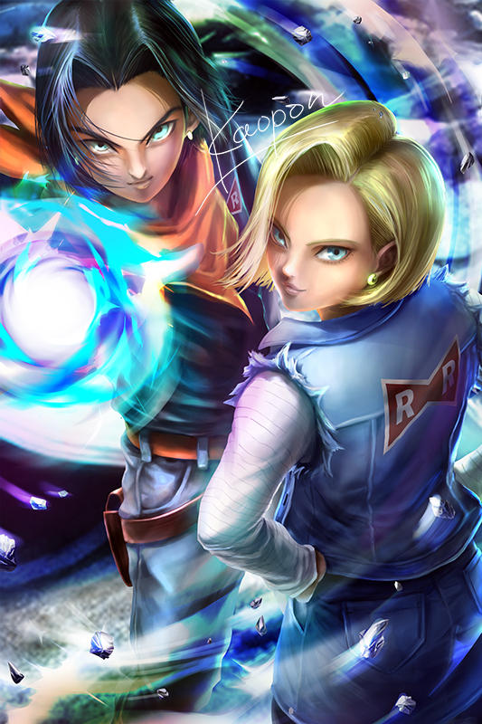 Android17,18 by KaoponArt on DeviantArt