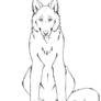 Free wolf lineart - Front view