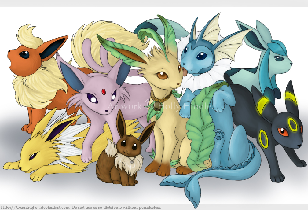 my eevee evolutions by okami7577 on DeviantArt