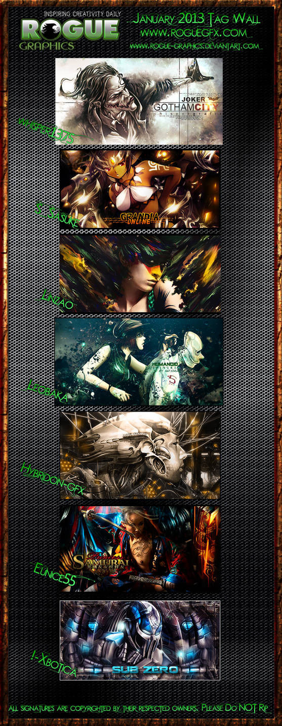 Rogue Graphics January 2013 Tagwall by xKeepher