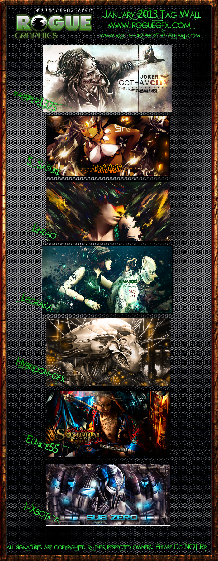 Rogue Graphics January 2013 Tagwall by xKeepher