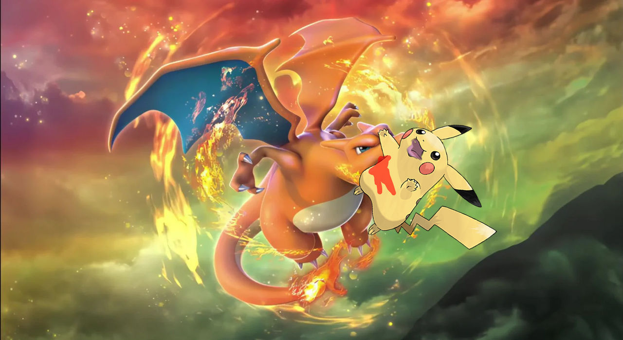 Charizard Attach Charizard attacks Pikachu by CheeseCattie on DeviantArt