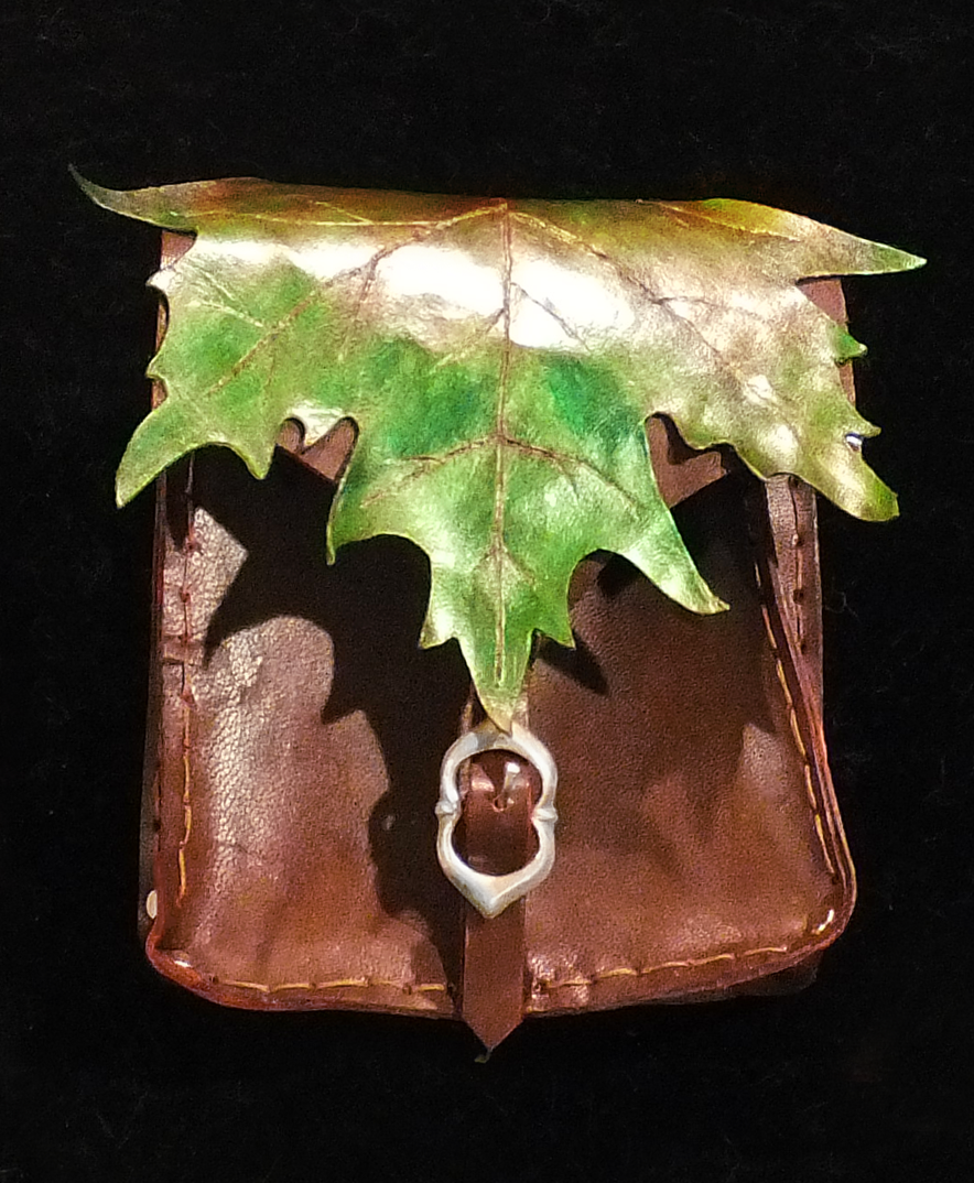 Leather Leaf feywild belt pouch