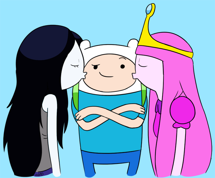 adventure time finn and princess bubblegum kiss on the lips