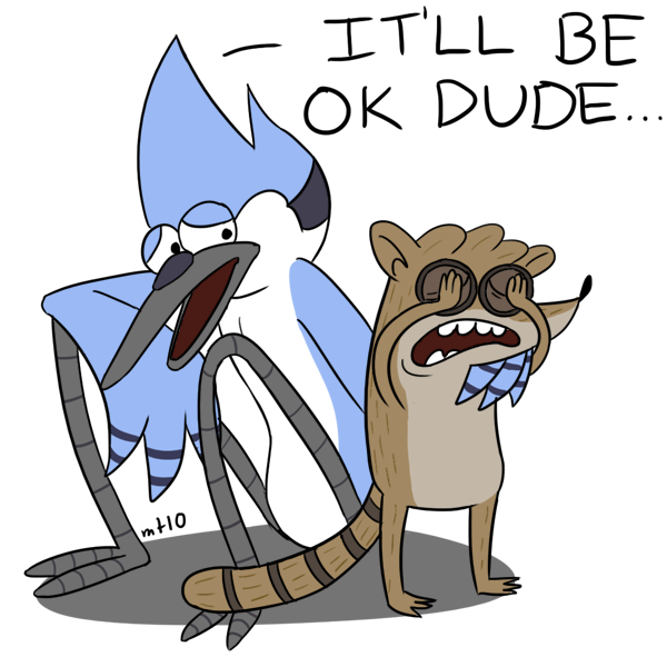 Mordecai consoles Rigby