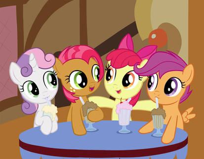 Cutie Mark Crusaders Havin' Milkshakes