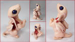 SOLD ~ Pink Begging Dragon Hatchling Sculpture by LiHy