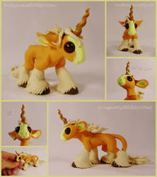 SOLD ~ Summer Palomino Unicorn Sculpture by LiHy