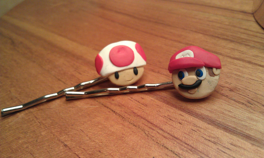 Mario and Toad Bobby Pins