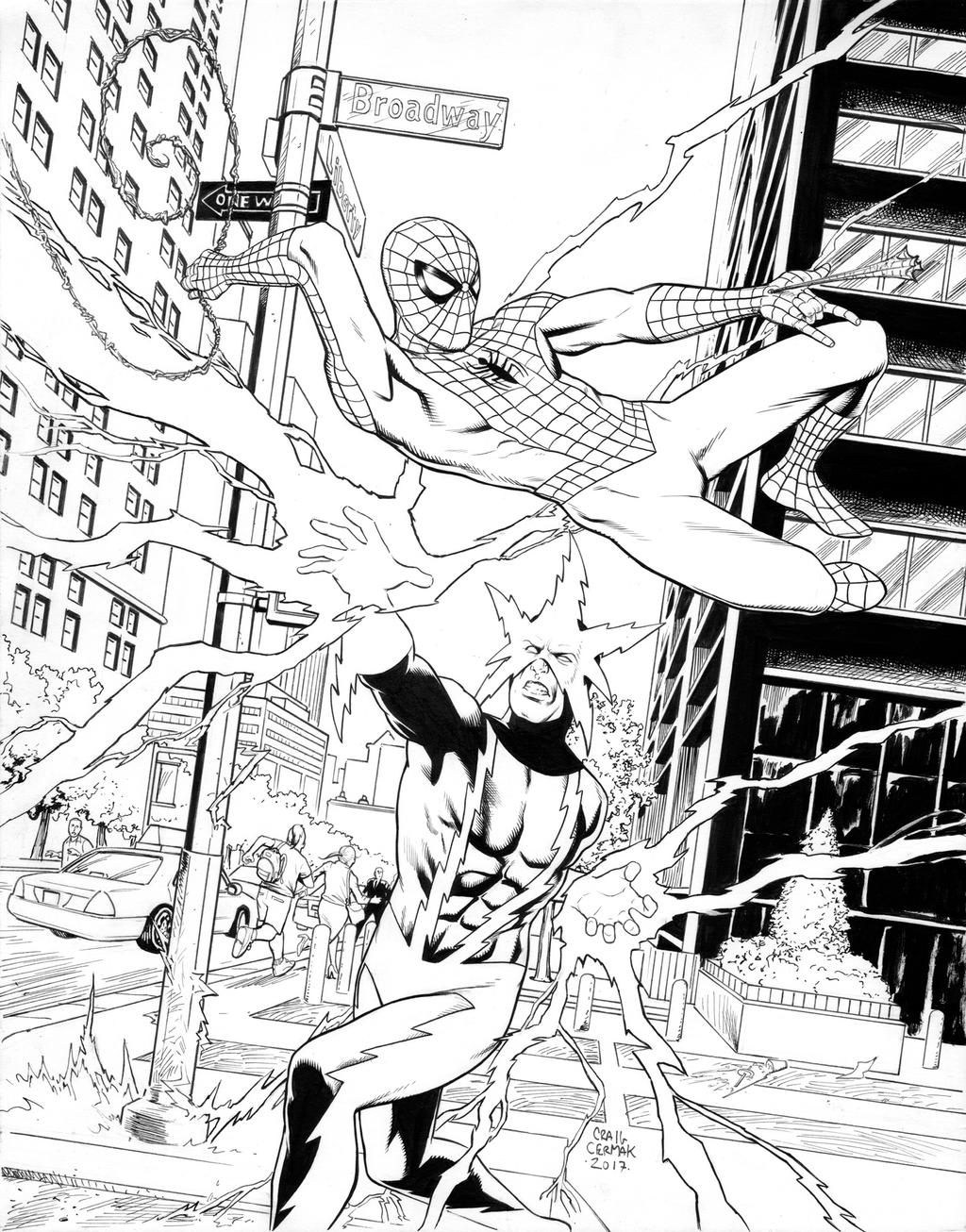 SpiderMan Vs. Electro by craigcermak on DeviantArt