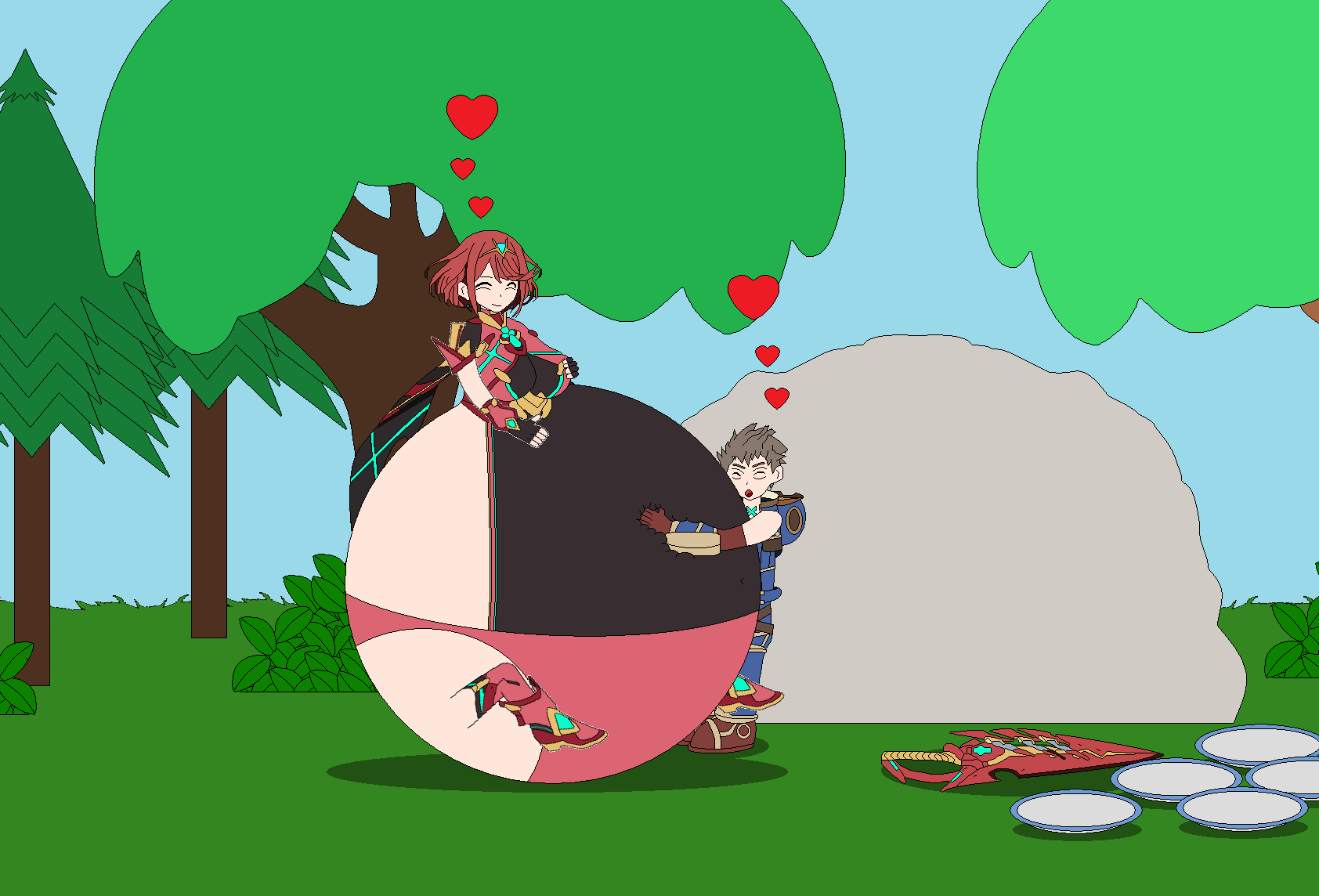 Rex And Pyra by KirbyKphoria2 on DeviantArt