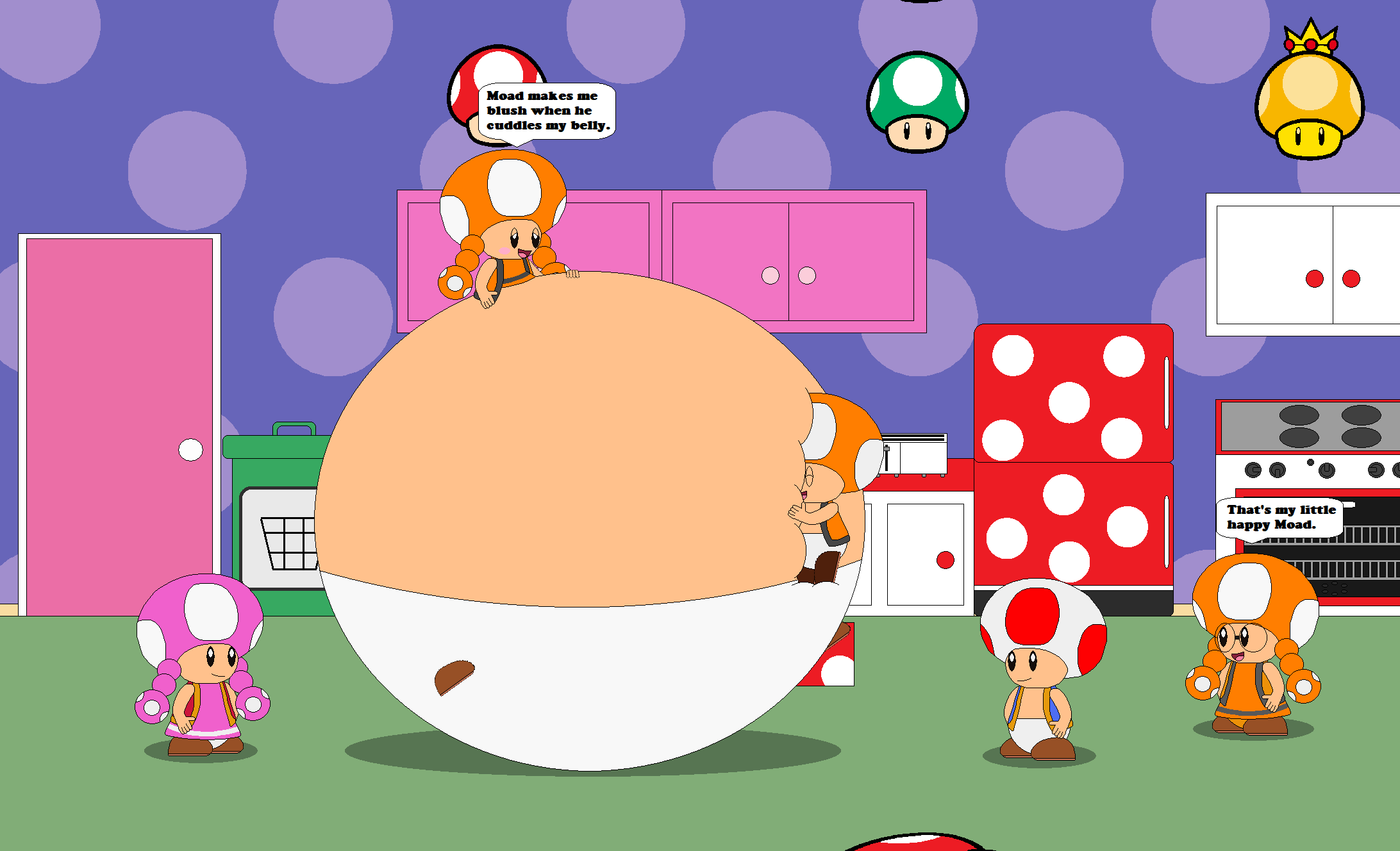 Moa4d Moad hugs Millie's belly. by KirbyKphoria2 on DeviantArt