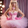 Crossdresser Sissy Blonde PinkCorset HairKnot