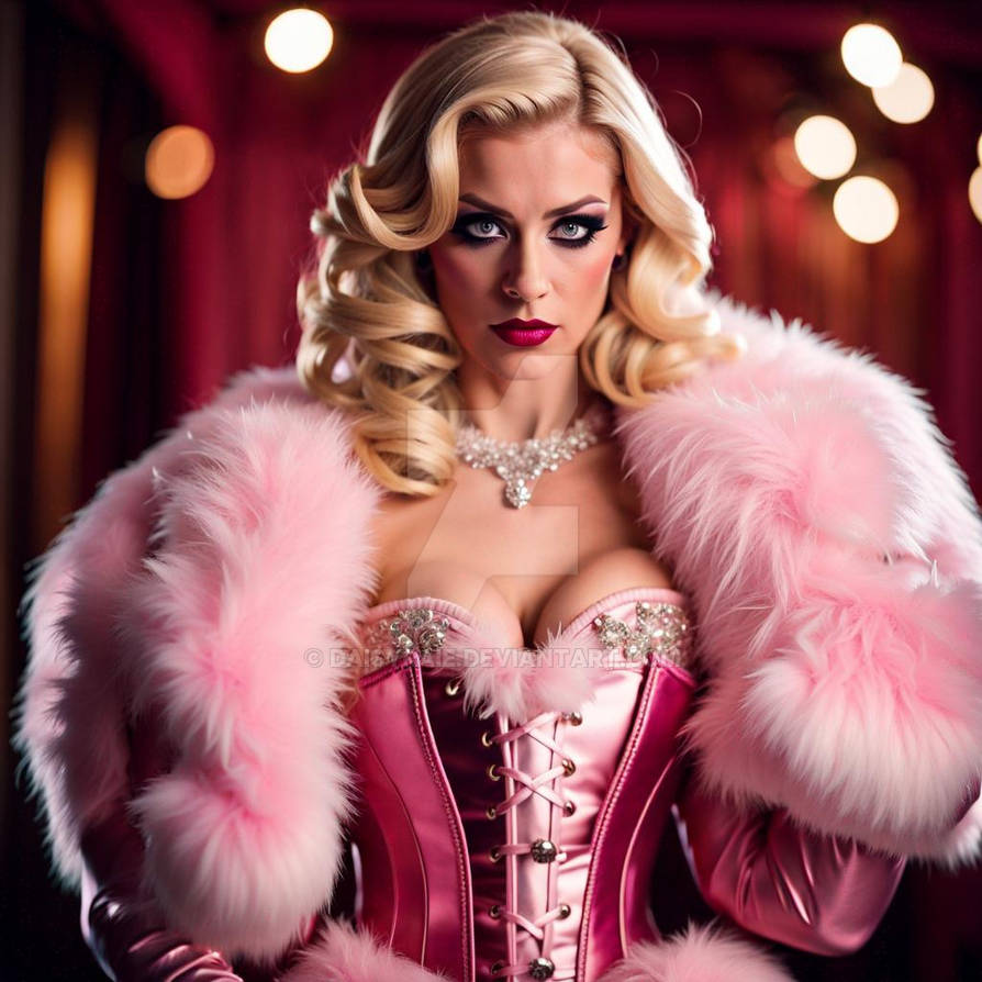 Crossdresser Sissy Blonde LongHair PinkCorset