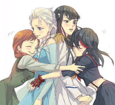 Sisters Hug Time by cosom