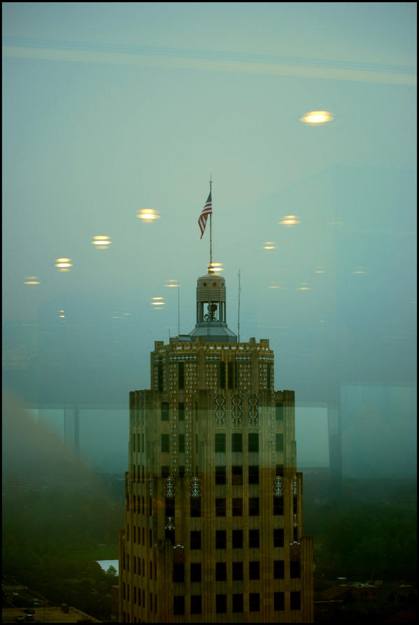 Foggy Tower and Reflection